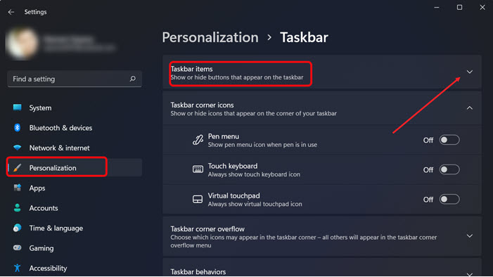 Expand Taskbar Items