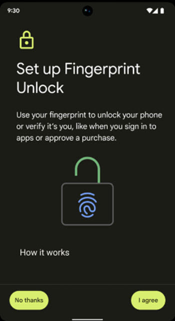 Setup Fingerprint Unlock