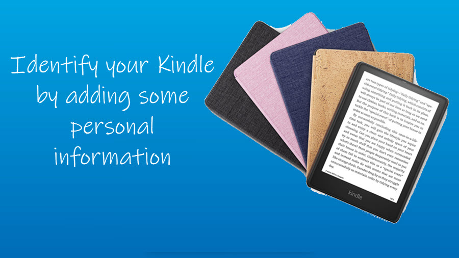 Add personal info to kindle