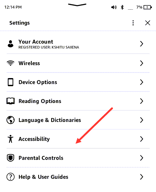 Accessibility Settings Kindle Paperwhite