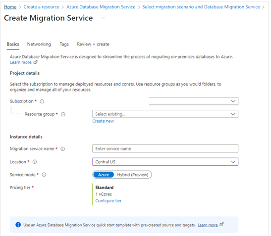 Create migration service