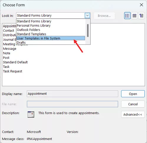 User Template File System